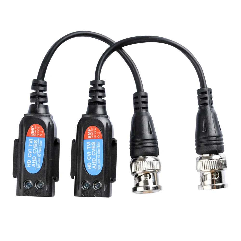 Passive Coaxial High-definition Twisted Pair Transmitter Monitoring Coaxial to Network Line Bnc Connector AHD/CVI/TVI