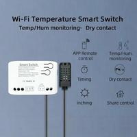 Tuya Smart Life 5V 32V Passive Dry Contact WiFi Switch Relay Temperature Humidity Monitoring Thermostat Sensor Alexa Compatible