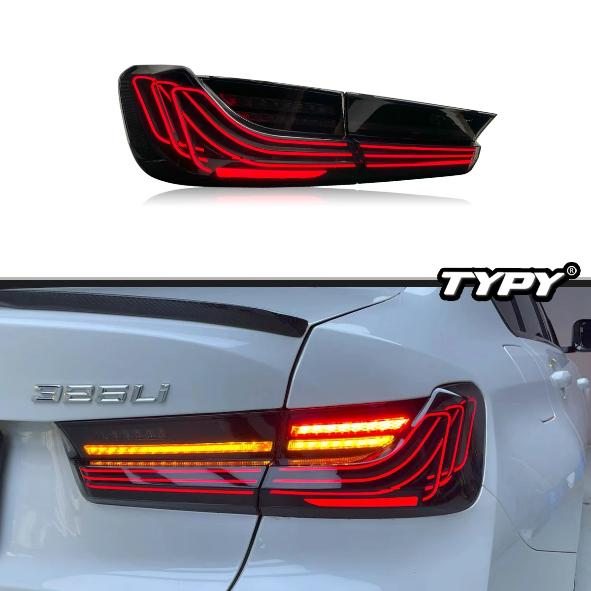 

TYPY Новый светодиодный задний фонарь, обновленный, модифицированный для BMW 3 серии G20, задний фонарь 2020-2023, динамический сигнальный задний фонарь, автоаксессуары