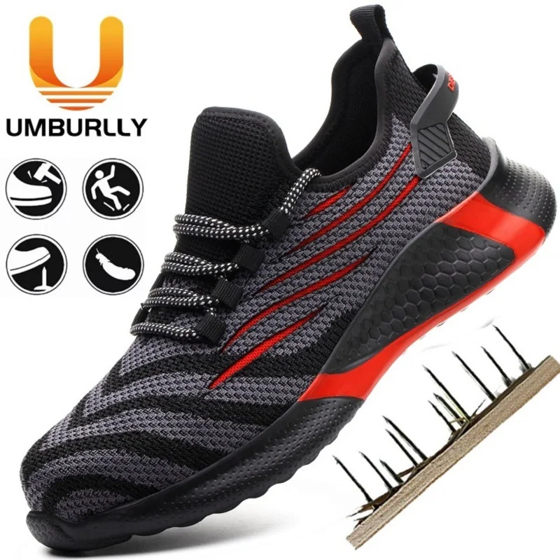 Men Work Safety Shoes Anti-puncture Working Sneakers Male Indestructible Work Shoes Men Boots Lightweight Men Shoes Safety Boots