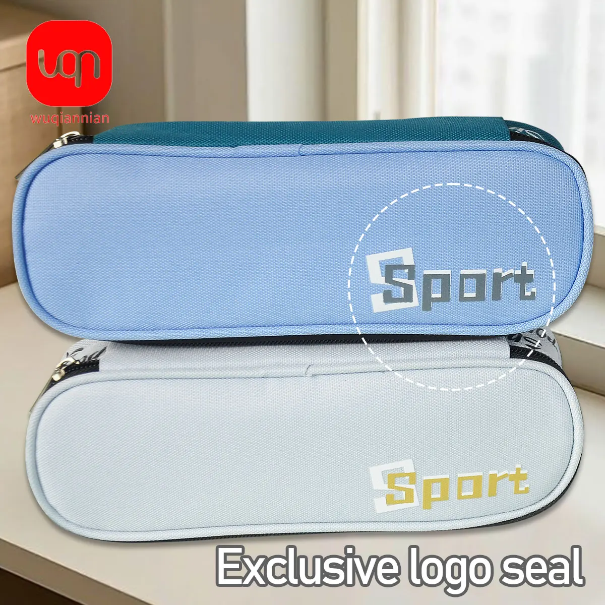 WQN 1pc Fashion Multi-color Zipper Pen Bag - Thick And Durable, With Separate Compartments For Storage, Easy To Carry.