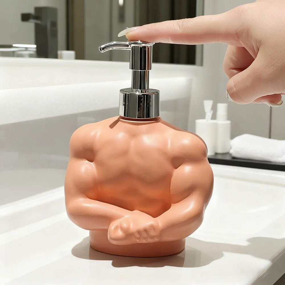 

Leak-Proof Muscle Liquid Soap Dispenser Pump Jar Press Type Muscle Man Lotion Bottle Portable Refillable Hand Soap Bottle