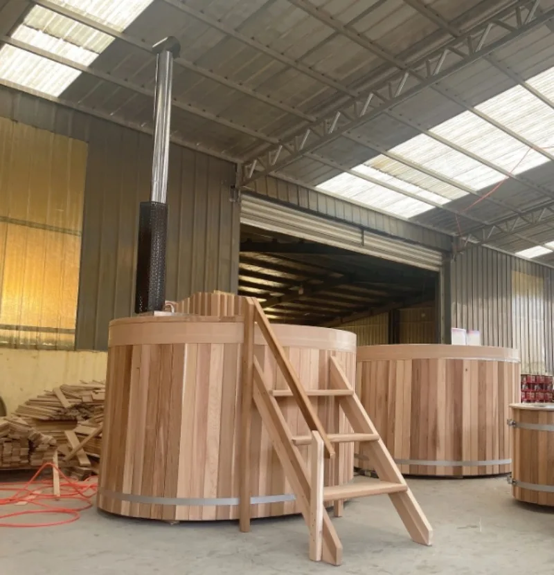 LQ Professional Manufacturer Red Cedar Barrel Bath Shower Hot Tub
