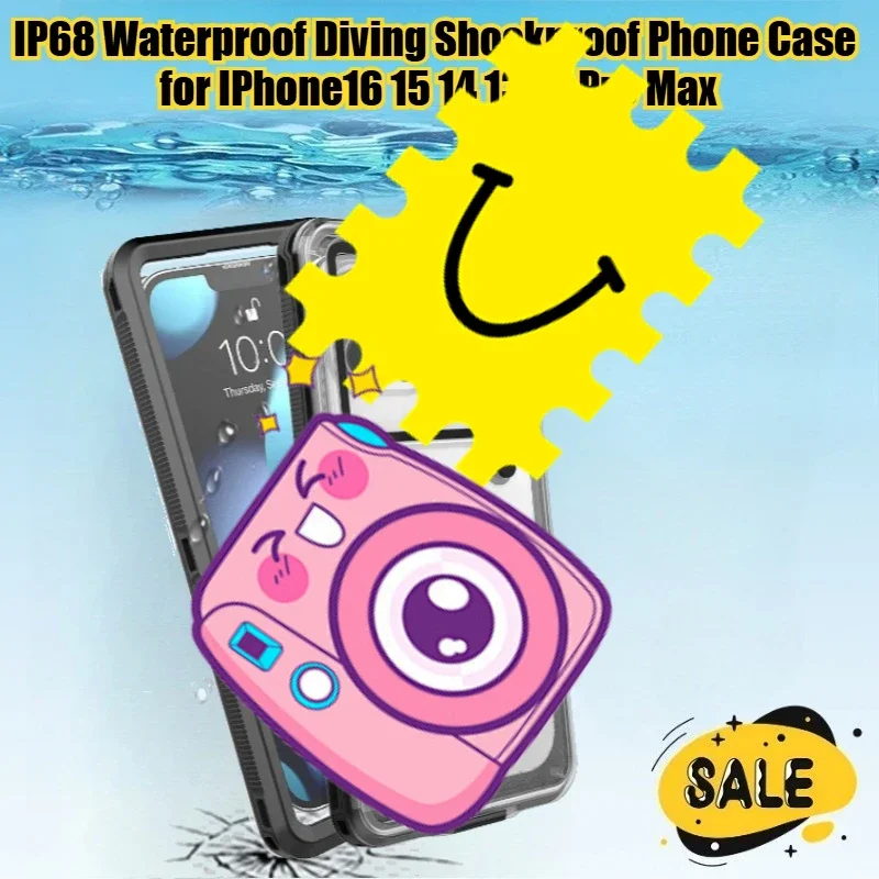 

IP68 Waterproof Diving Phone Case Within5.5-6.9 Inches Universal for IPhone16 15 14 13 12 Pro Max for Samsung S25 24 23 22 Ultra