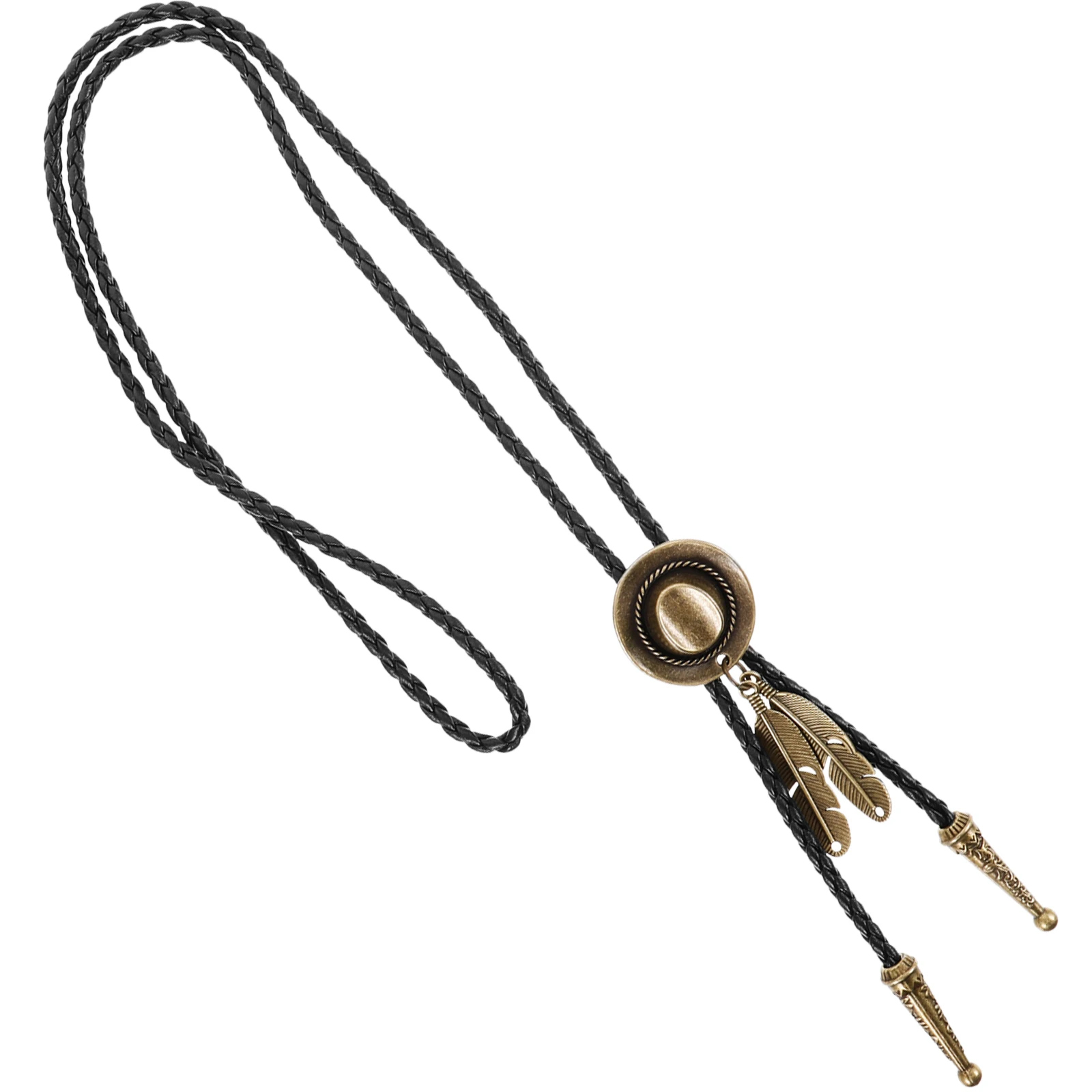

Pendant Bolo Tie Decorative Necktie Vintage Western Hat Necklace for Men Adjustable Stylish Unique Design