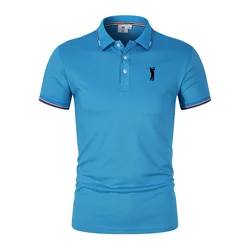 T-Shirt a maniche corte da Golf confortevole uomo estate Top Business Leisure pullover traspiranti POLO con risvolto t-Shirt di tendenza per ufficio