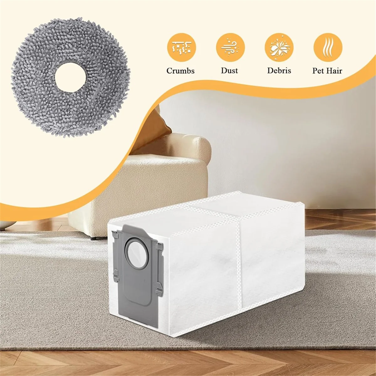 Sacs à poussière pour aspirateur robot Roborock Q Revo/Qrevo MaxV, pièces de rechange