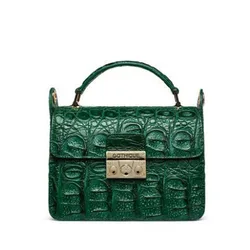 gete 2023 new New crocodile leather lady's bag Thai leather crocodile leather lady's lock buckle small square bag single shoulde