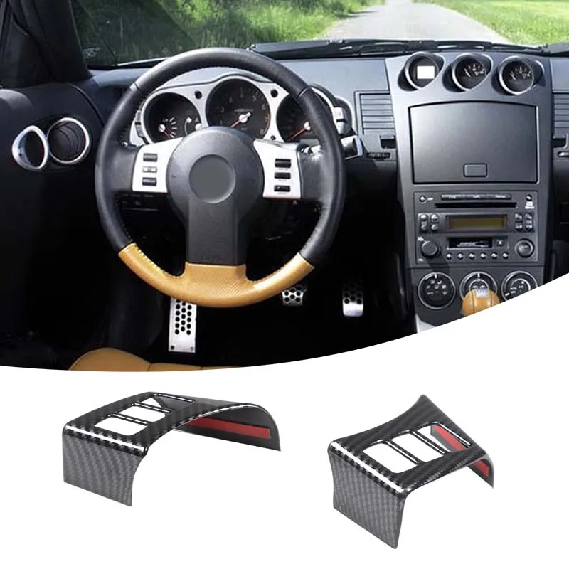 

For Nissan 350Z 2003-2006 Car Steering Wheel Button Decorative Frame ABS Carbon Fiber Automotive Modification Accessories