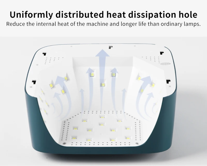 48 واط 33 حبيبات مصباح مستديرة متفاوتة الأحجام قابلة للشحن الأشعة فوق البنفسجية LED مسمار الفن مصباح مسمار مجفف مع 3 الموقتات ومستشعر تلقائي علاج سريع مصباح الأشعة فوق البنفسجية لصالون المنزل