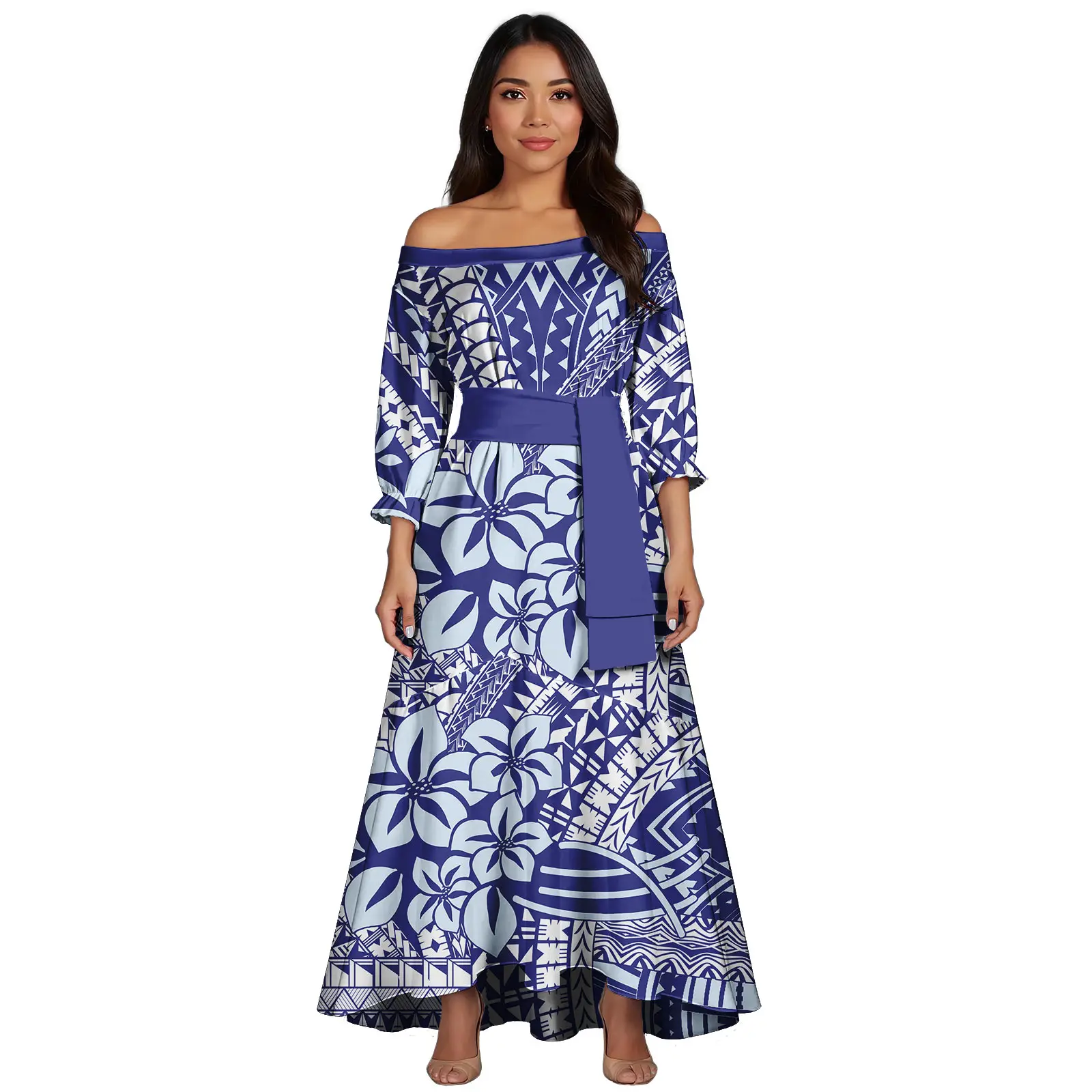 Abiti da festa eleganti per donna Pacific Island Art Abito a coda di pesce dal design hawaiano Abito lungo a sirena Abbigliamento polinesiano