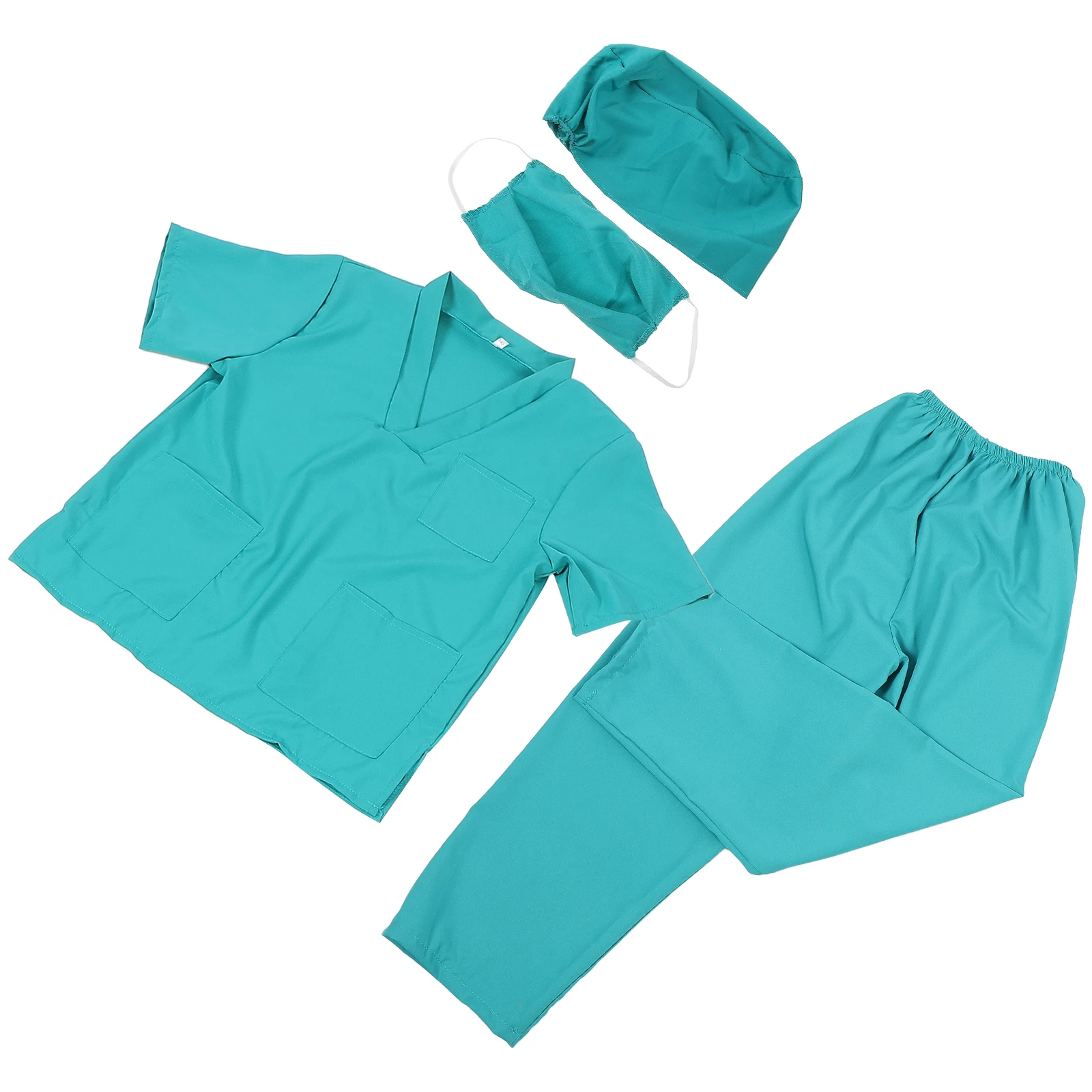 

1 set Kids Doctor Costume Cotton Toddler Nurse Clothes 120cm V-neck Set Birthday Festival Performance Photography Prop Washable