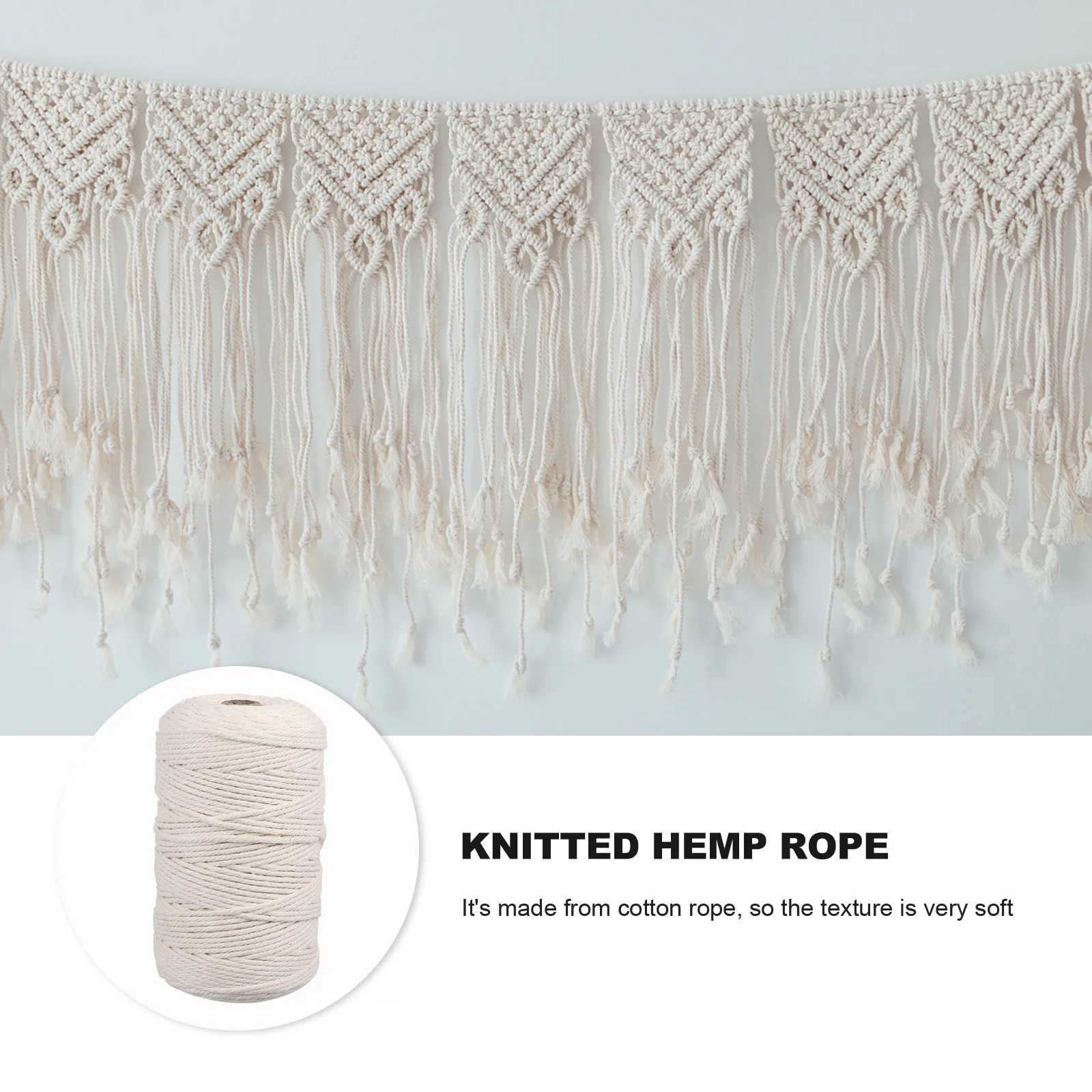 

200M 3Mm Macrame Cord Braided Cotton String for DIY Plant Hangers Wall Hanging Tapestry Craft Decor Macrame Cord