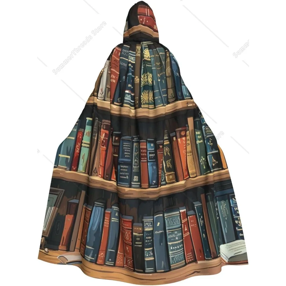 

Library Bookshelf Book - Hooded Cape Halloween Costume Accessories For Adults Cosplay Party Costumes