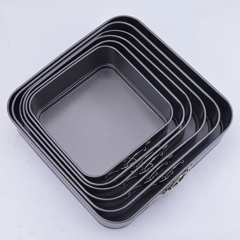 

3pcs/set Non-Stick Metal Bake Mould Square Cake Pan Bakeware Removable Bottom Kitchen Accessories Carbon Steel Cakes Molds