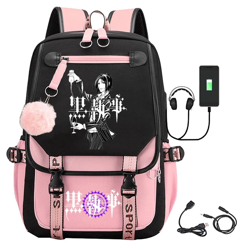 2025, USB Fashion Black Butler nylon tas Jeugdacademie-rugzak