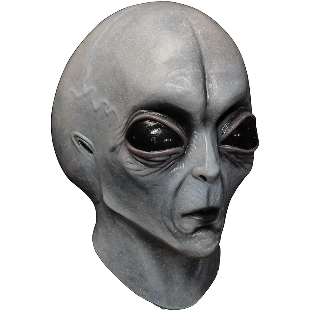 UFO Space Prop Helmet Mask Halloween Cosplay Alien Mask Latex Headdress Halloween Funny Horror Party Costume Funny Props