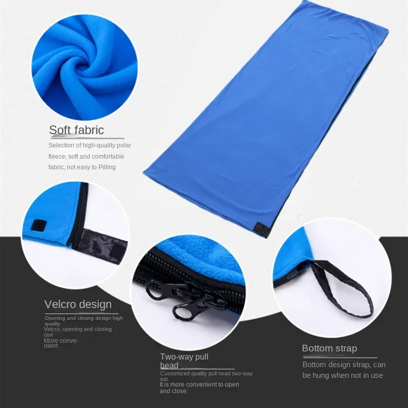 180*75cm Fleece Sleeping Bag Outdoor Hiking Camping Tent Bed Travel Warm Sleeping Bag Hotel Isolation Liner