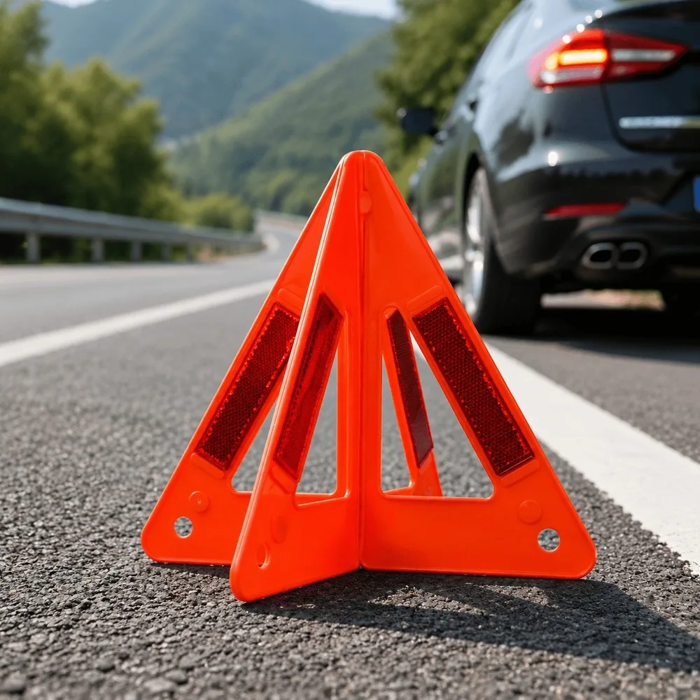 Foldable Car Emergency Triangle Warning Sign, High Visibility Reflector, Roadside Safety Kit for Car SUV Truck Vehicle