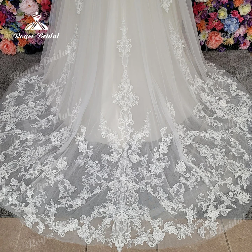 Roycebridal pizzo Boho abiti da sposa al largo della spalla 2024 eleganti abiti da sposa da spiaggia Appliques di pizzo floreale abito da sposa