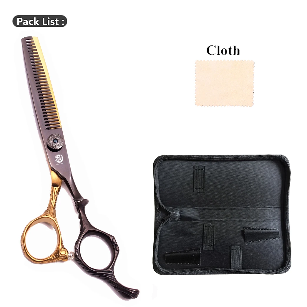 Haarschere Purple Dragon 6 Zoll Japan 440C Schere für Friseure Professionelle Goldene Effilierschere Salon-Schönheitsschere Z9026 – Detail 5