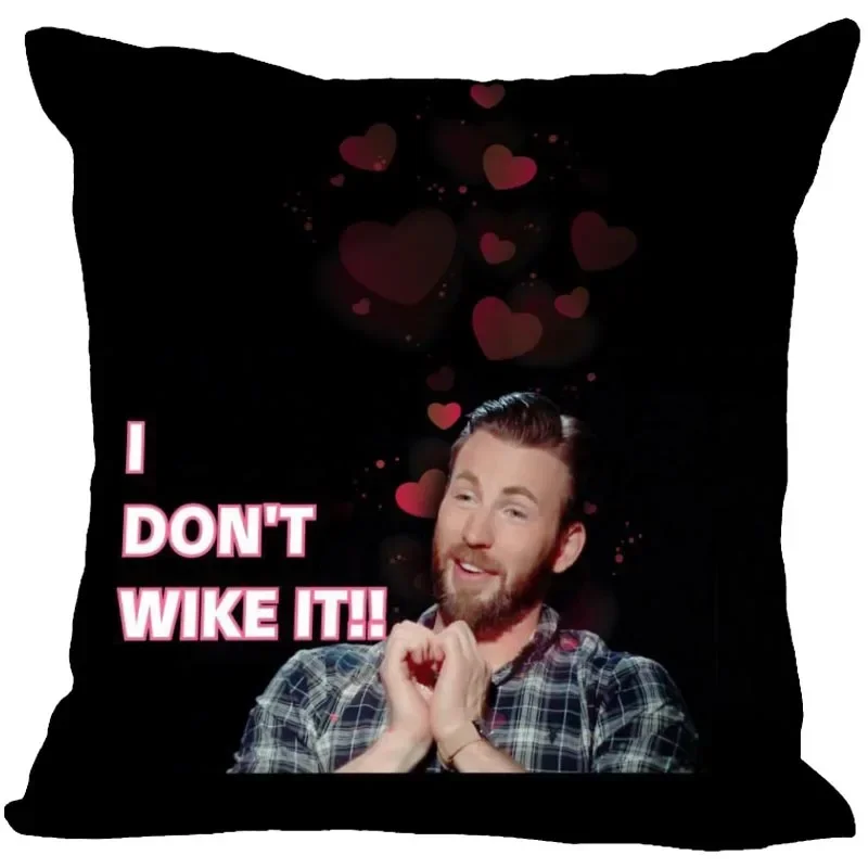 Funny Custom American Actor Chris Evans Cushion Cover For Sofa Home Decorative Throw Pillow Cover Polyester Pillowcase 0826