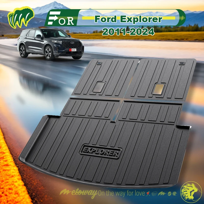 

For Ford Explorer 2011-2024 Custom Fit Car Trunk Mat All Season Black Cargo Mat 3D Shaped Laser Measured Trunk Liners