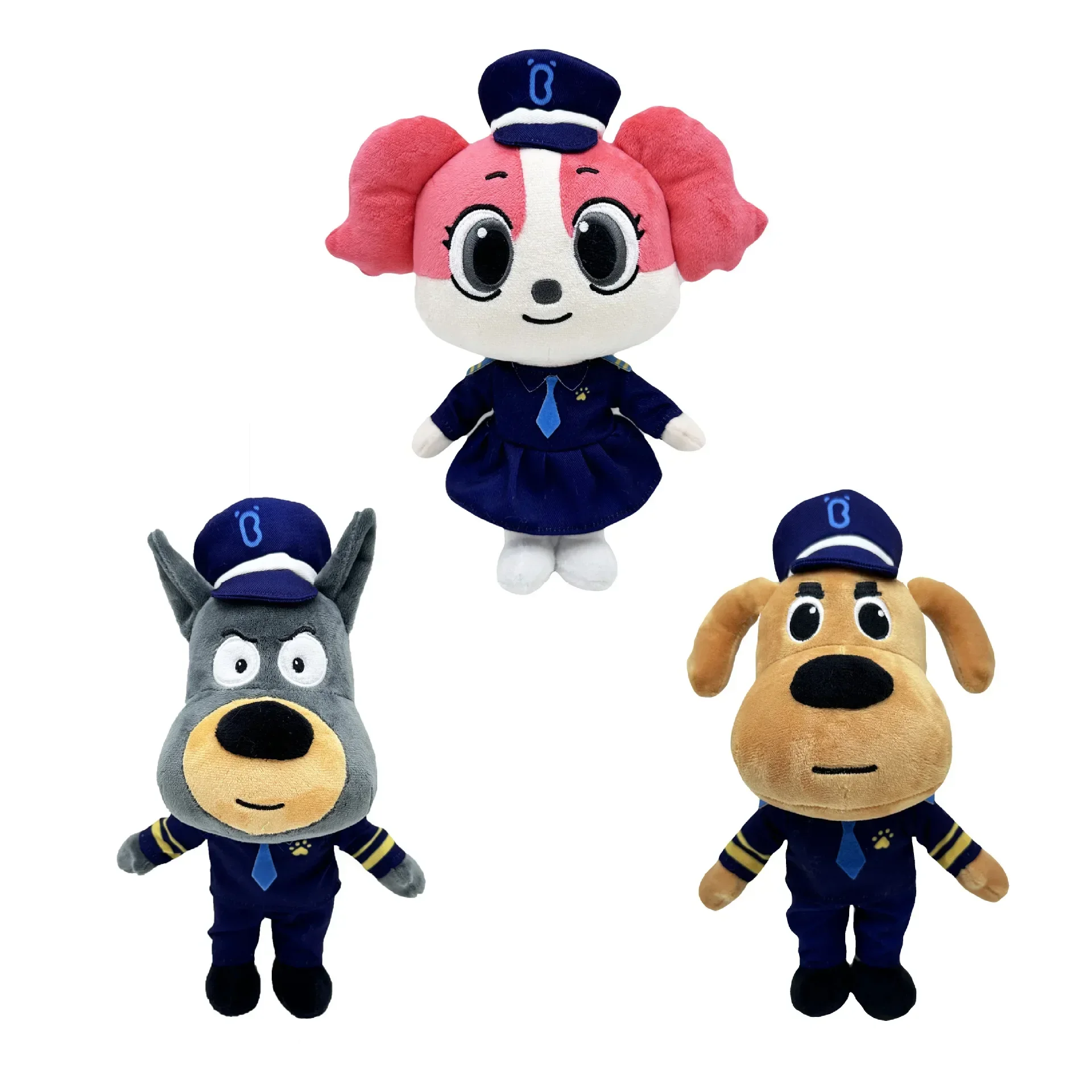 Boneka anjing mewah Sheriff Labrador 1-3 buah mainan keamanan sersan Labrador boneka kartun anjing serigala anak laki-laki perempuan mainan boneka lembut Gif