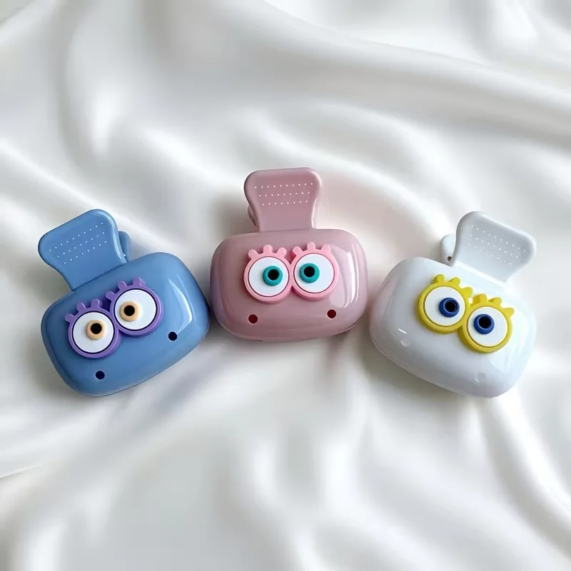 3 pieces of cute eye-shaped toothbrush holders - Dopamine color travel set, dust-proof toothbrush cover
