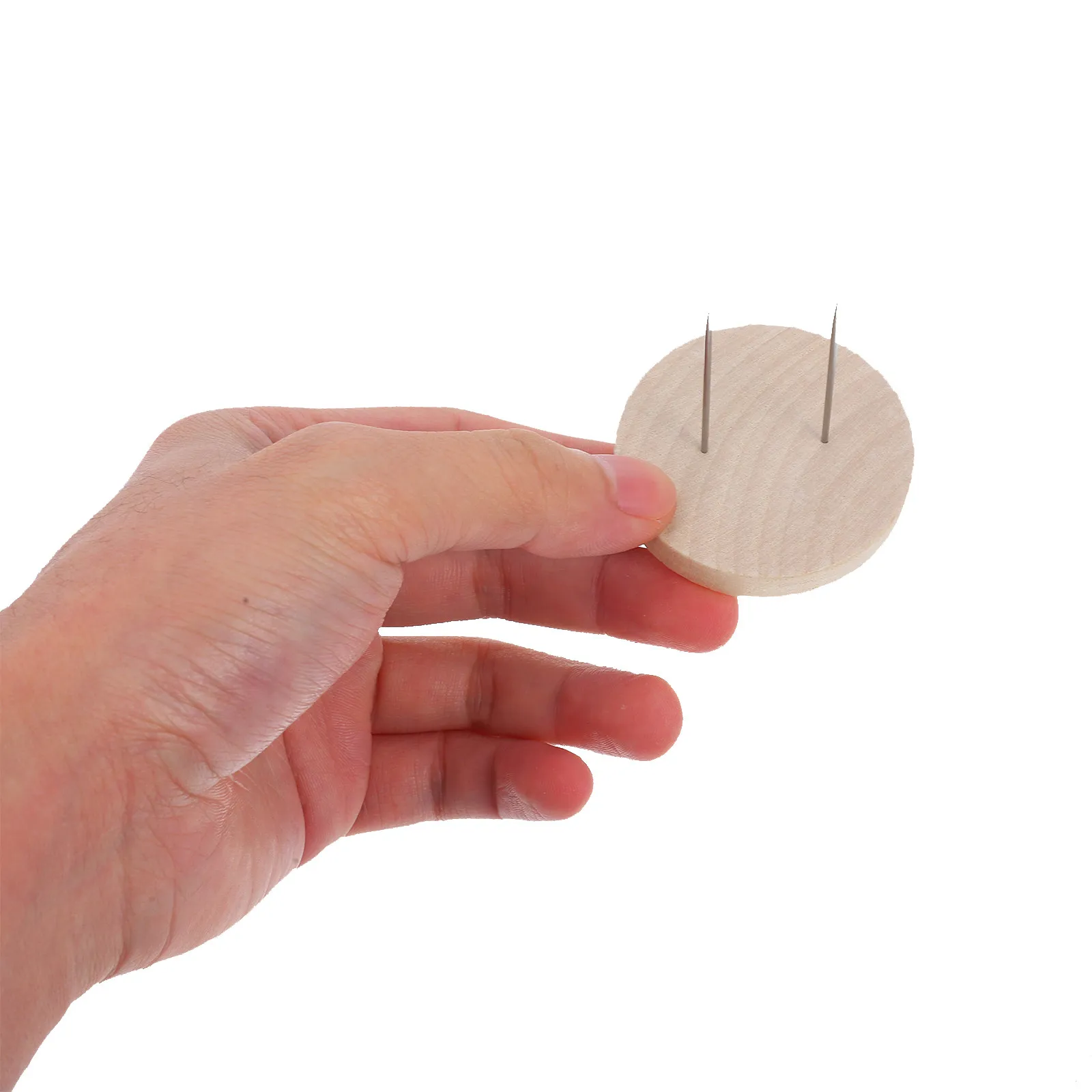 4Sets Wool Felt Needle Felting Stand Wooden Base Double Needle Bracket for DIY Craft Showcase Display