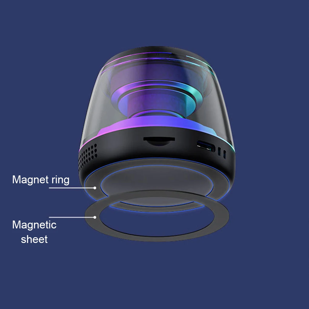 MP3 Player With Magnetic Suction Base 5W Speaker And RGB Ambient Light Supporting 2 PCS Series