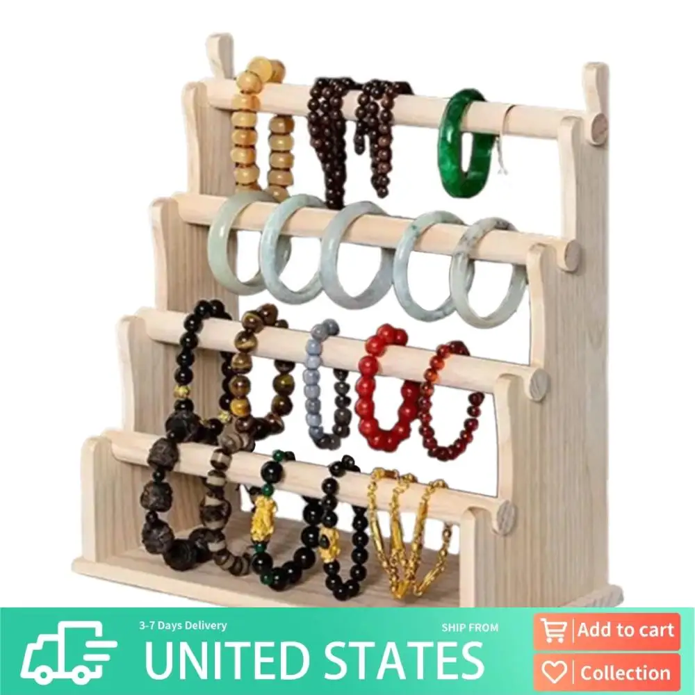 

4-слойный деревянный держатель для браслета, подставка для браслета, органайзер для ювелирных изделий