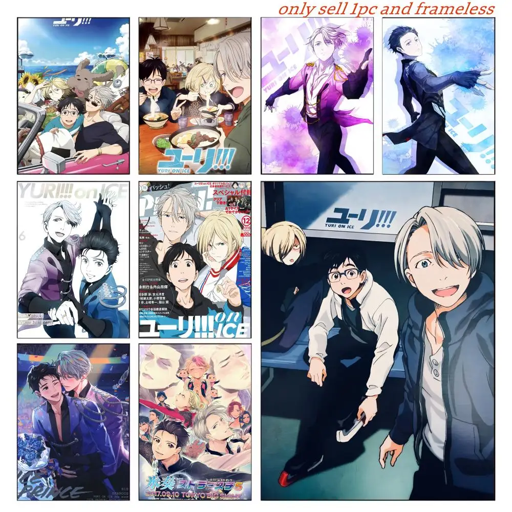 Póster de anime Y-Yuri on Ice, pósteres adhesivos vintage para habitación, hogar, bar, cafetería, decoración Kawaii para habitación