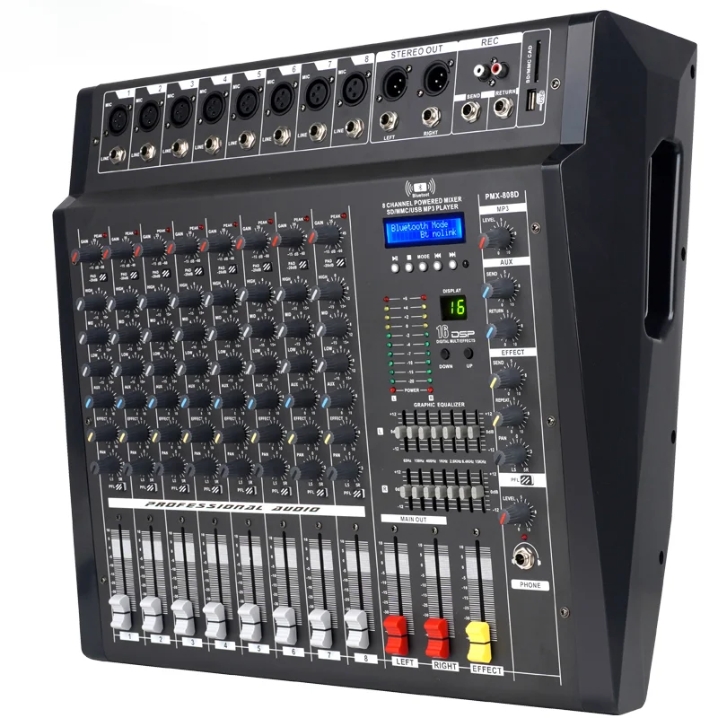 8 12 16 channel mixing console MP3 Professional Sound System Equipment power Audio Mixer DJ and Audio DSP for Concert