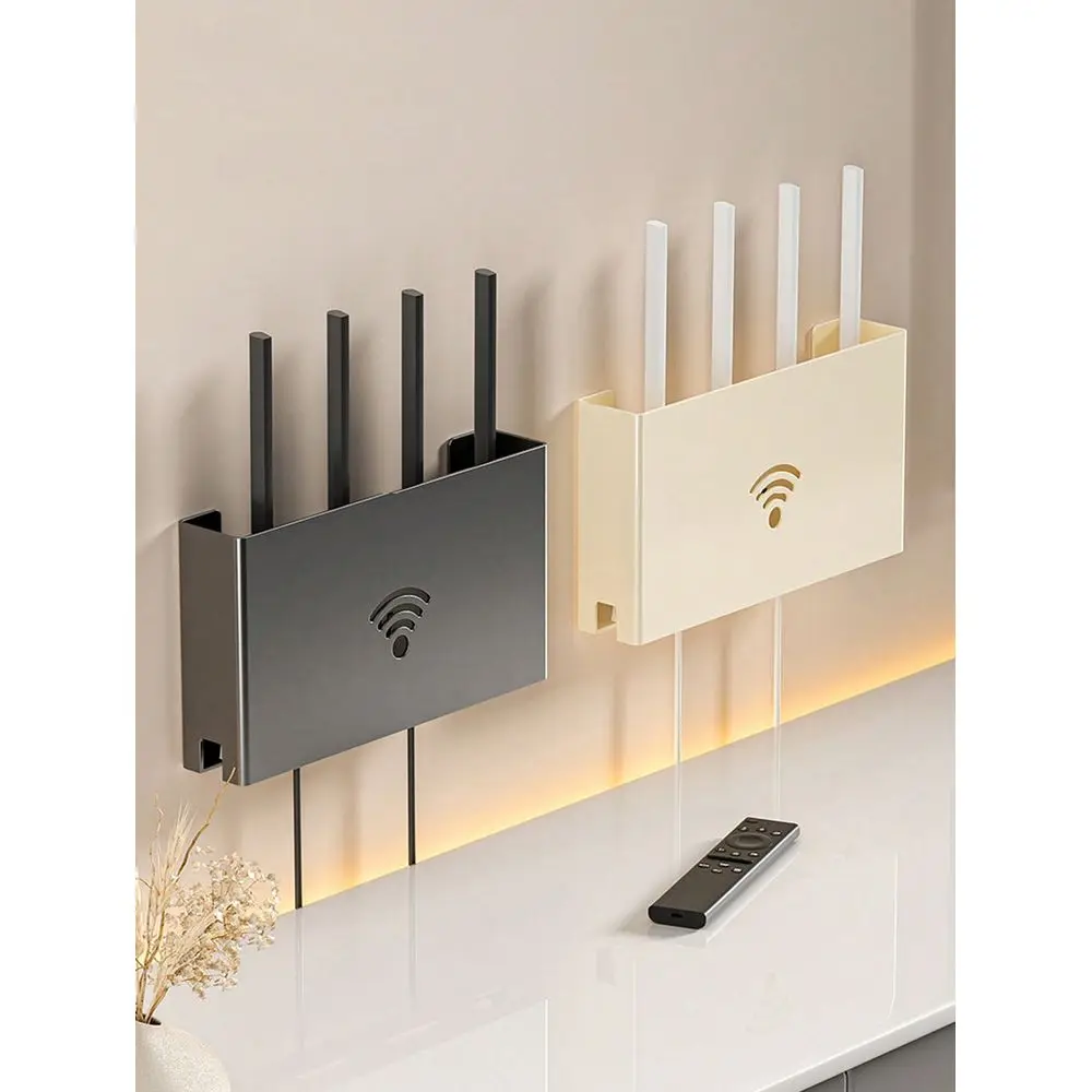 1pc Large WiFi Router Storage Box, Wall-Mounted Power Strip Bracket Cable Organizer, Home Decor Cable Management, Open Frame Server Rack, Can Hold All Your Networking IT Equipment, AV Equipment, Router, Modem