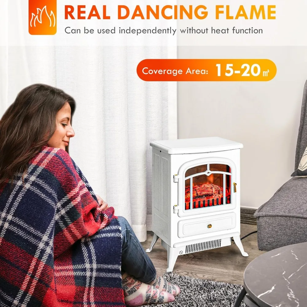 

22" Electric Fireplace Heater,Freestanding Fire Place Stove with Realistic LED Flames and Logs,and Overheating Protection