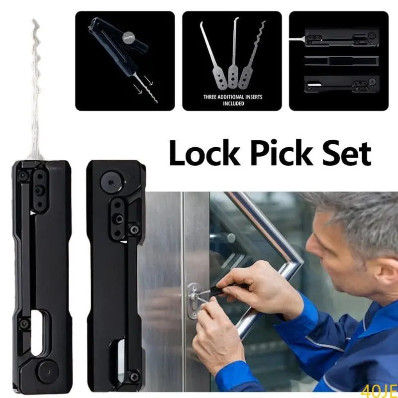 40Je Lock Picking Set multifonction portable Remplacement touche Automotive Crochet d'ouverture pour les explorateurs