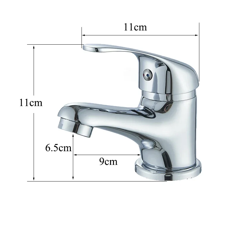 Sink Faucet Hot and Cold Water Basin Faucest Face Wash Tap Deck Mounted Basin Mixer Water Taps Chromed Faucet for Bathroom