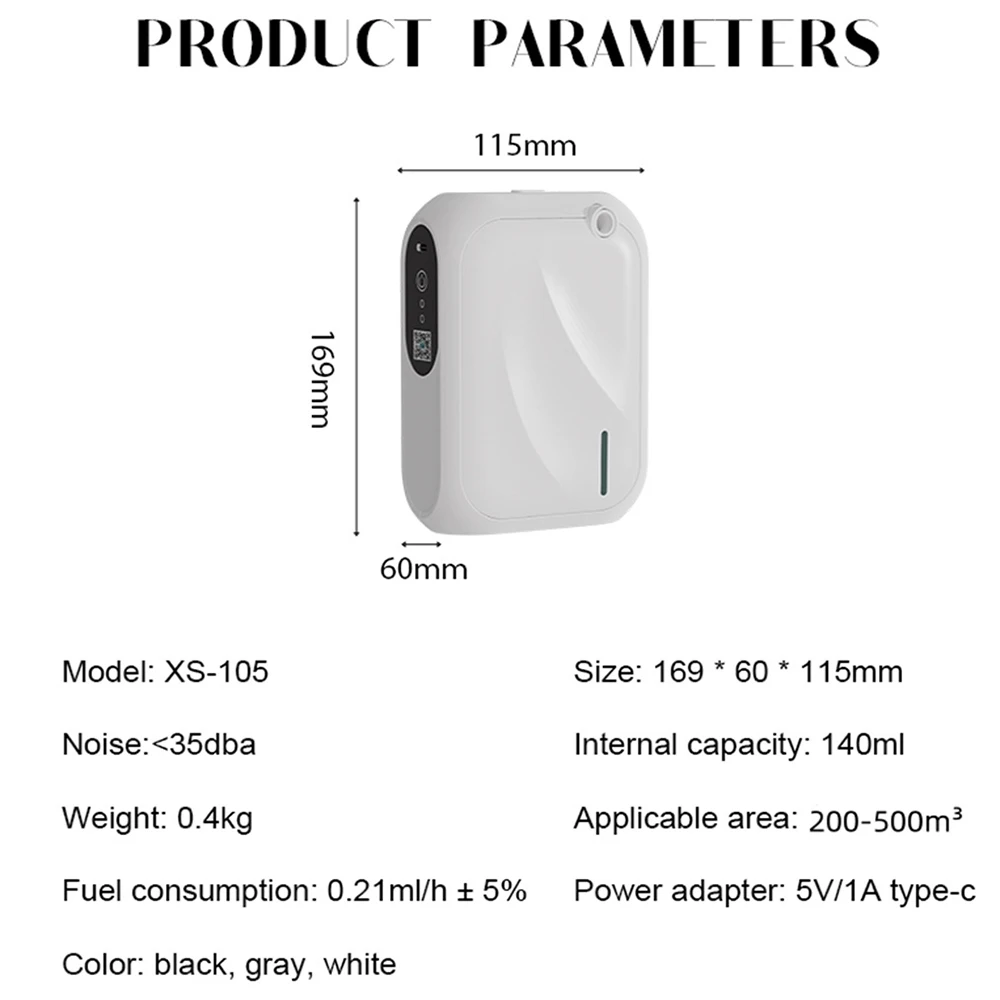 Home Perfume Machine Aroma Diffuser 500m³ 140ML Capacity Wall Mounted Desktop Room Fragrance Air Freshener Aromatherapy Diffuser