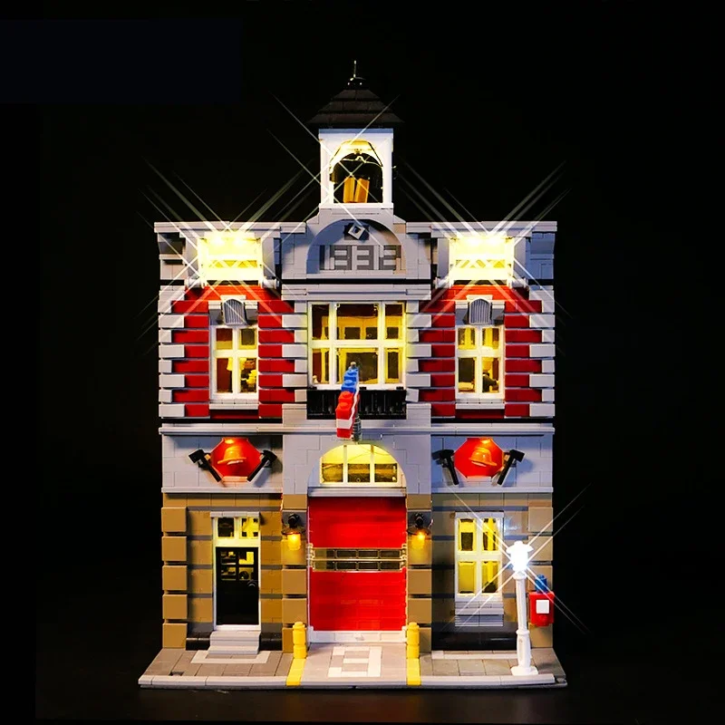 Kit de luz LED DIY para LEGO 10197, estación de bomberos, juego de bloques de construcción (solo luz LED, sin modelo de bloques)