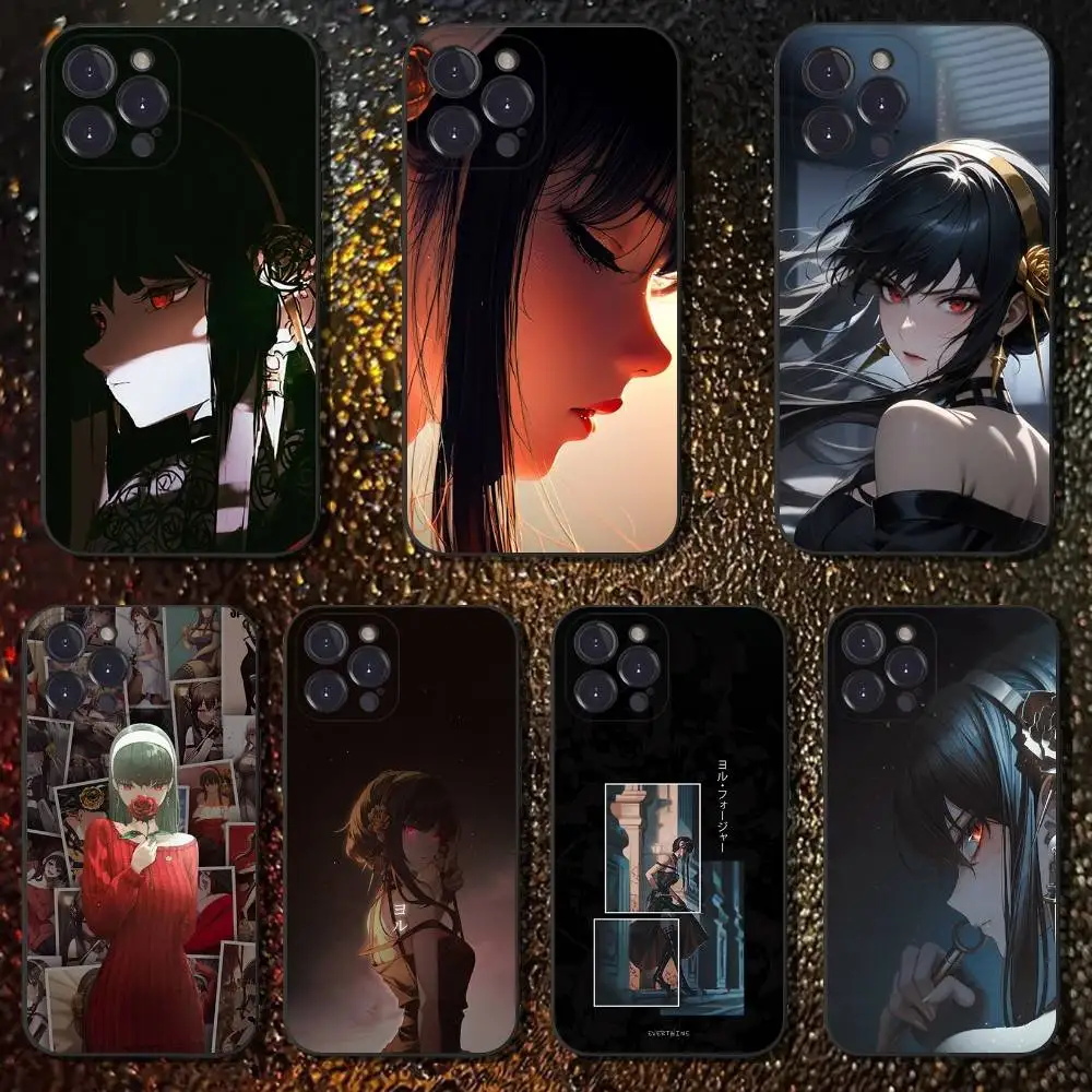 

Cool Y-Yor F-Forger Phone Case For iPhone 16,15,14,13,12,11 Plus,Pro Max,XS,X,XR,SE,Mini,8,7,Soft Silicone Black Cover