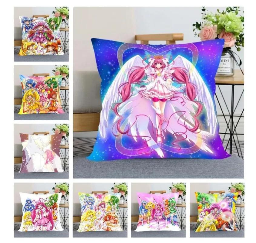 Anime Smile Precure! Pillow Cover Home Office Decorative Cushion Pillowcase