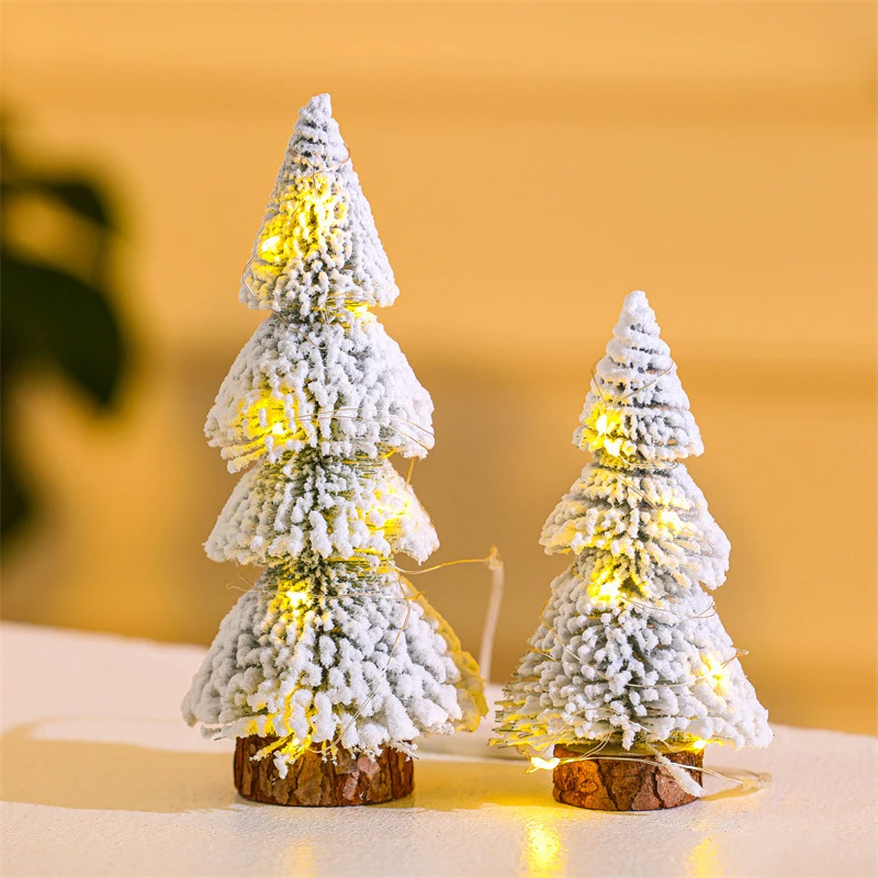 Mini Weihnachts baum Ornamente mit Licht Herde Zeder Baum realistische Tischplatte Kiefer DIY Weihnachts dekoration Weihnachts geschenk