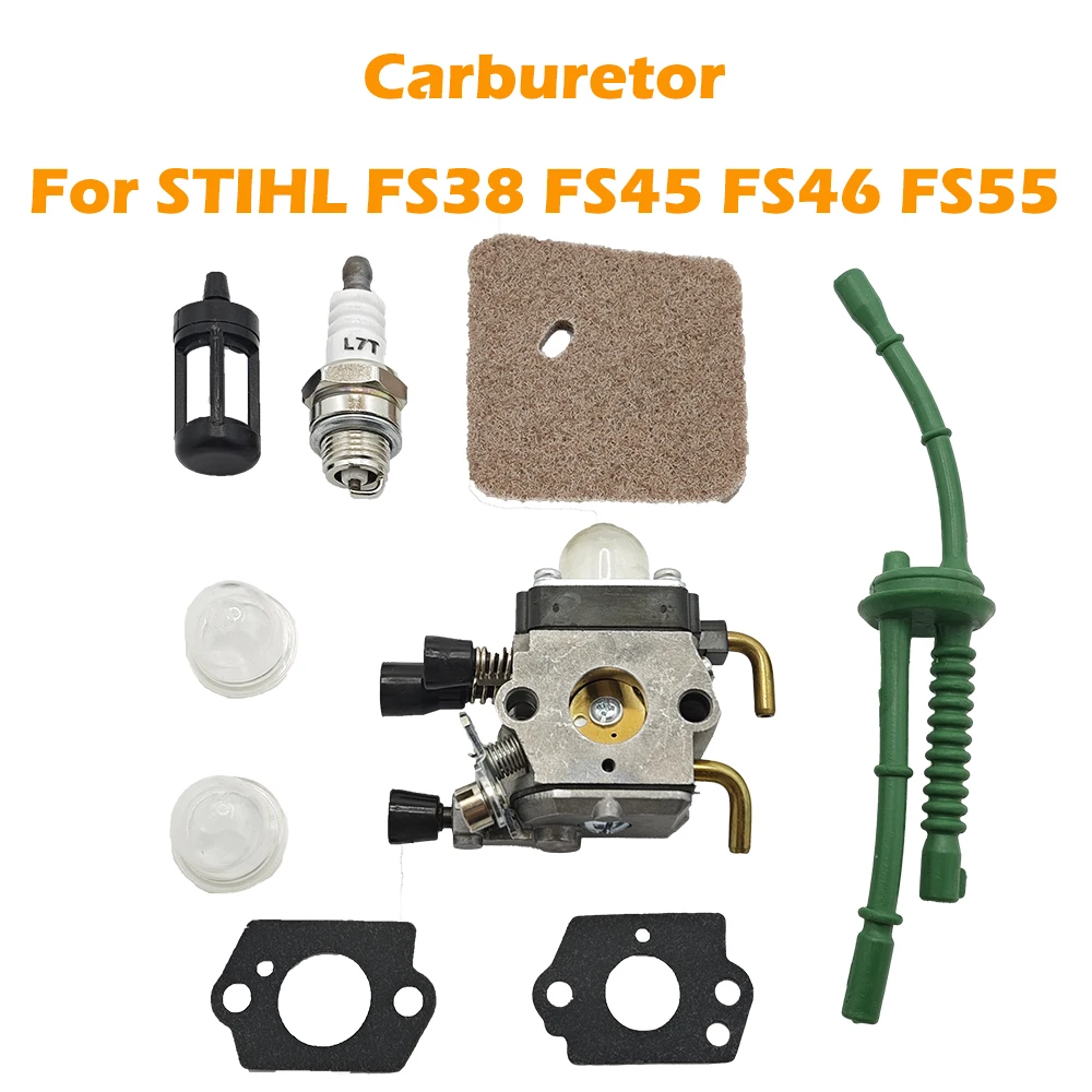 Carburetor Carb Air Fuel Filter For STIHL FS38 FS45 FS46 FS55 KM55 FS80 FS85 Air Fuel Filter Line Gasket Carb Auto Car Parts