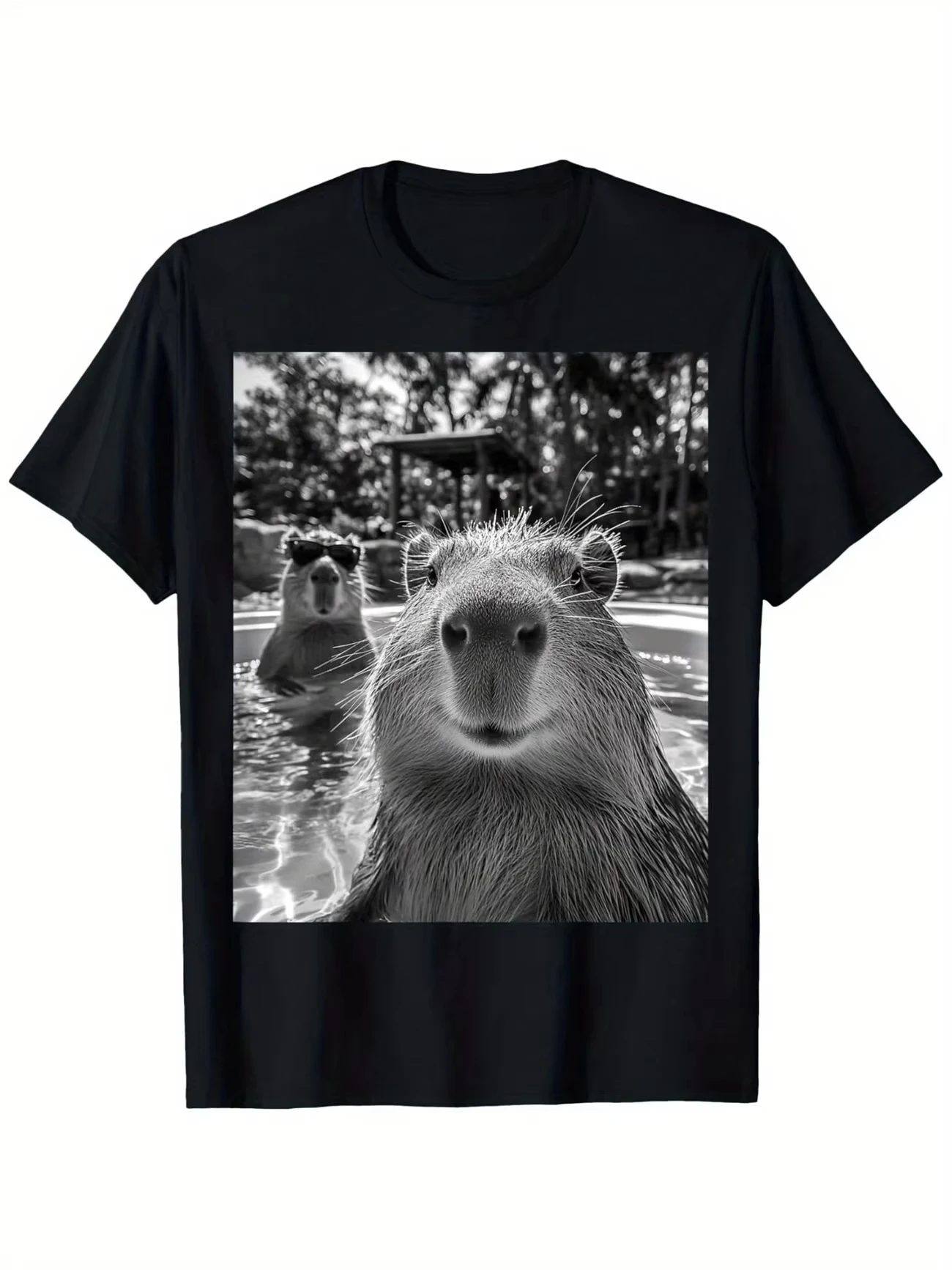 Men'S Funny Capybara BRUH Graphic T Shirt Cotton Tee Women Streetwear Oversized Loose Summer Novelty Casual Trendy Ironic Humor