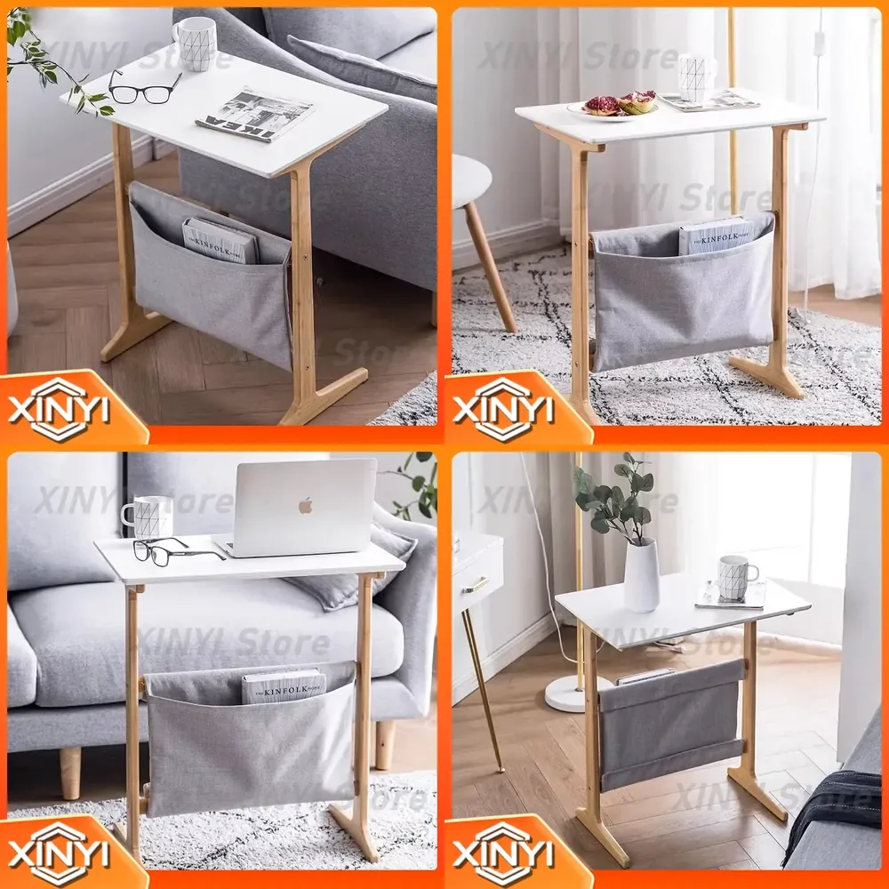 Modern Multifunctional Wood Desk for Home Office Living Room Sofa Side Table Bedroom Nightstand Space Saving Storage Console