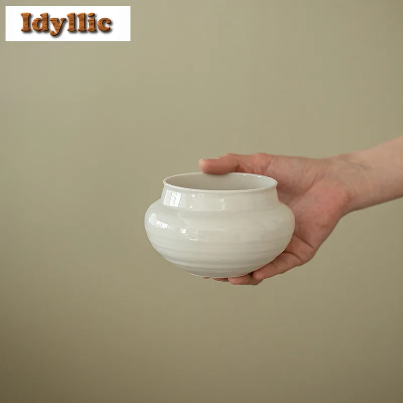 Plant Ash Jianshui Tea Cup Wash Writing-brush Washer Tea Residue Bucket Household Chaxi Chinese Teaset Equipment Ornaments Craft