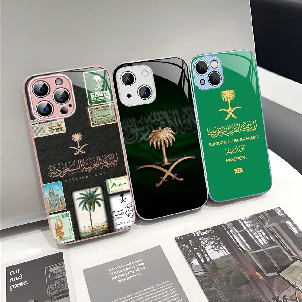 Kingdom Of Saudi Arabia Flag Phone Case Tempered Glass For Iphone 14 13 12 11 Pro Mini XS MAX 14Plus X XS XR Cover