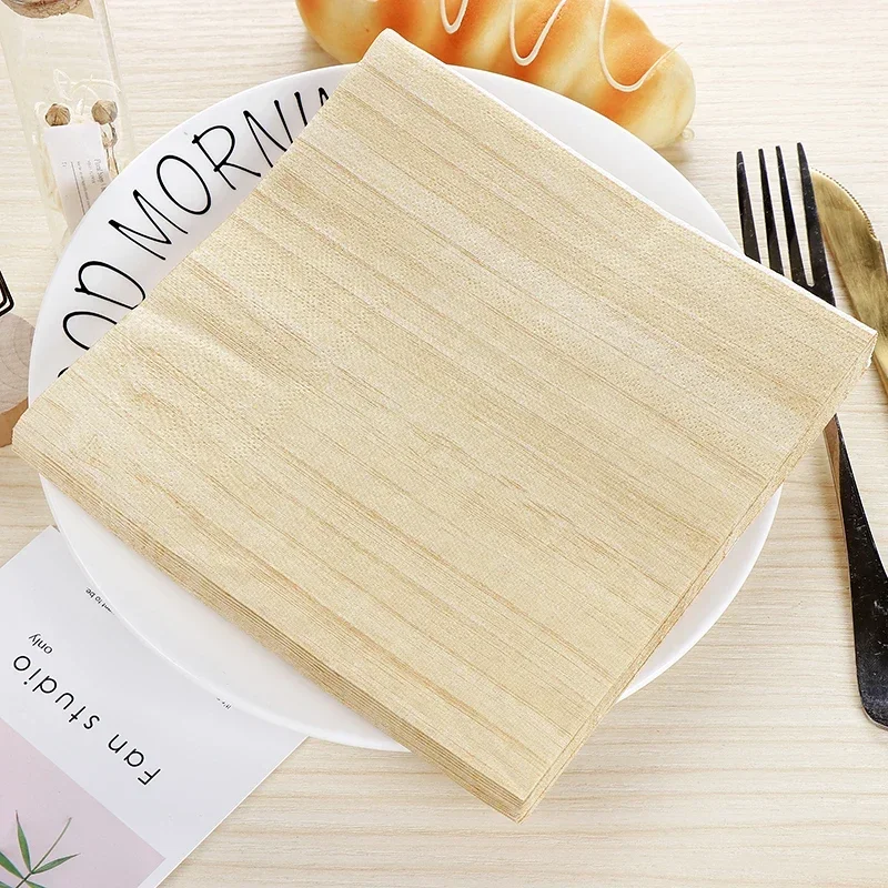 Imitation Wood Grain Marble Tile Colorful Printed Paper Napkins Facial Tissue Personalized Paper Napkins Party Paper Placemats