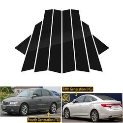 Glossy Black Window Decal Pillar Posts Cover Car Door Decoration Sticker Accessories Fit For Hyundai Azera Grandeur TG 2006-2011